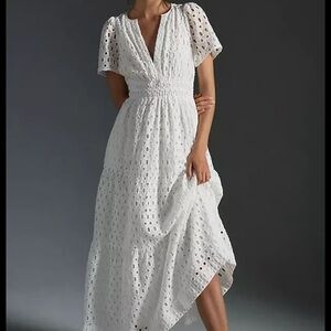 Anthropologie Sommerset Dress: White Eyelet Edition